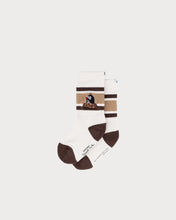 Load image into Gallery viewer, L&amp;L – Maulwurf Huh? – &#39;90 Sport Socks cream/dark-brown Size: 23-28
