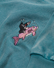 Load image into Gallery viewer, L&amp;L – Maulwurf Diver – &#39;86 Crew Sweater turquoise
