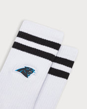 Load image into Gallery viewer, L&amp;L – NFL Classics Panthers Stripes – ’90 Sport Socks white
