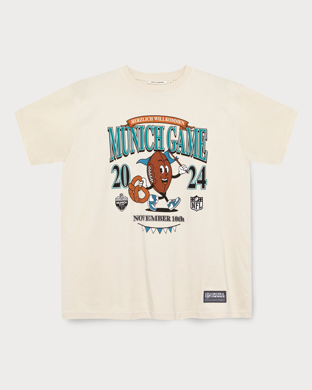 L&L – NFL MUC Game Football – ’89 Band T-Shirt cream