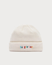 Load image into Gallery viewer, L&amp;L – Långstrump Colorful Script – &#39;04 Fisherman Beanie creme Size: ONE SIZE

