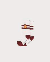 Load image into Gallery viewer, L&amp;L – Maus Hey! – &#39;90 Sport Socks cream/maroon Size: 23-28
